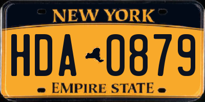 NY license plate HDA0879