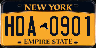 NY license plate HDA0901