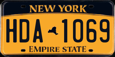 NY license plate HDA1069