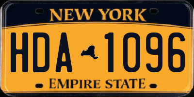 NY license plate HDA1096