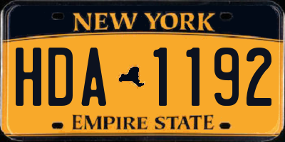 NY license plate HDA1192