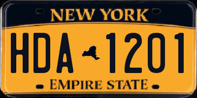 NY license plate HDA1201