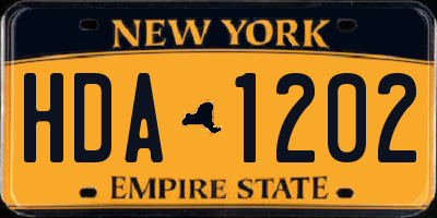 NY license plate HDA1202