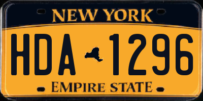 NY license plate HDA1296