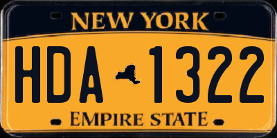 NY license plate HDA1322