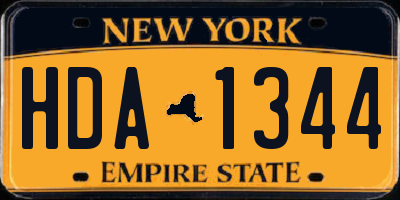 NY license plate HDA1344