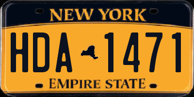 NY license plate HDA1471