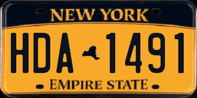 NY license plate HDA1491