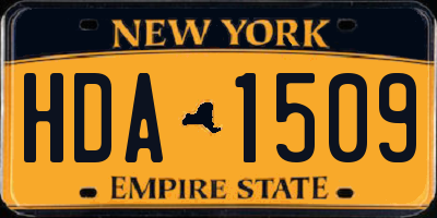 NY license plate HDA1509