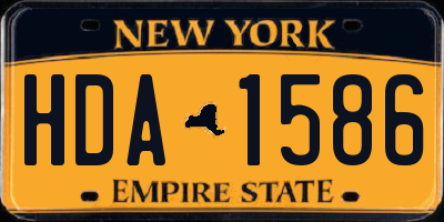NY license plate HDA1586