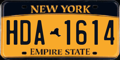 NY license plate HDA1614