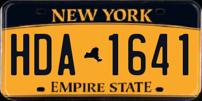 NY license plate HDA1641
