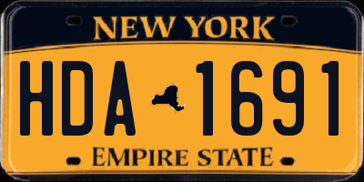 NY license plate HDA1691