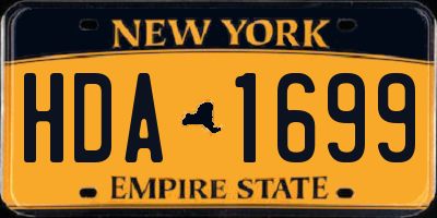 NY license plate HDA1699