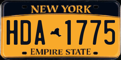 NY license plate HDA1775