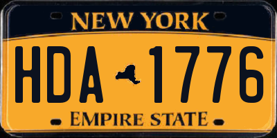 NY license plate HDA1776