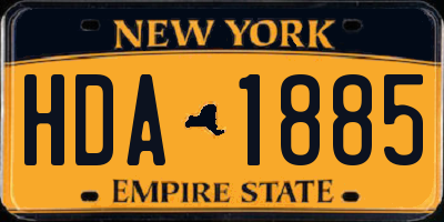 NY license plate HDA1885