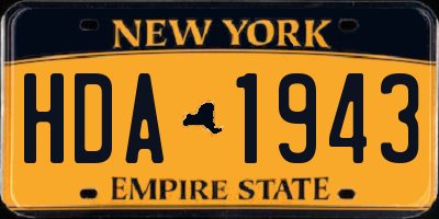NY license plate HDA1943