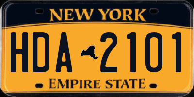 NY license plate HDA2101