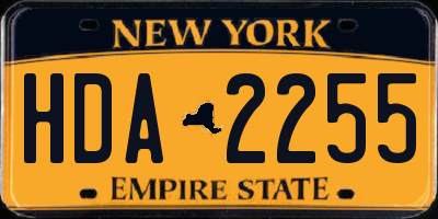 NY license plate HDA2255