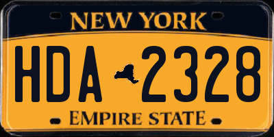NY license plate HDA2328