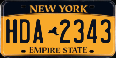NY license plate HDA2343
