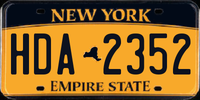 NY license plate HDA2352