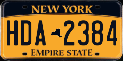NY license plate HDA2384