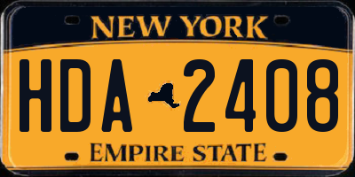 NY license plate HDA2408
