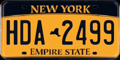 NY license plate HDA2499