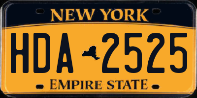 NY license plate HDA2525