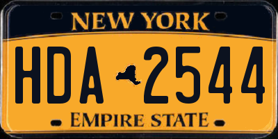 NY license plate HDA2544