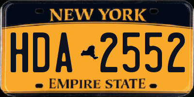NY license plate HDA2552