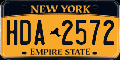 NY license plate HDA2572