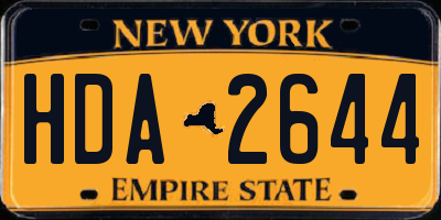 NY license plate HDA2644