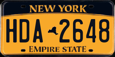 NY license plate HDA2648