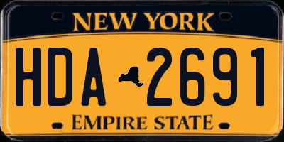 NY license plate HDA2691