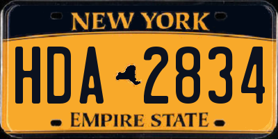 NY license plate HDA2834