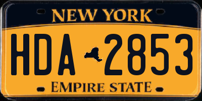 NY license plate HDA2853