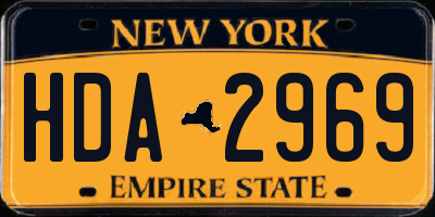 NY license plate HDA2969