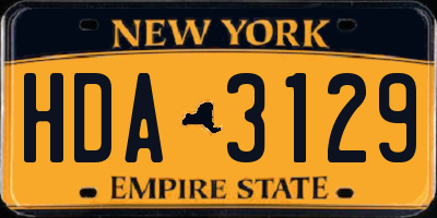 NY license plate HDA3129