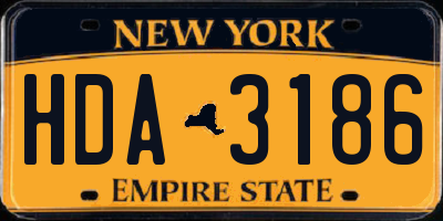 NY license plate HDA3186