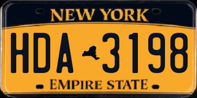 NY license plate HDA3198