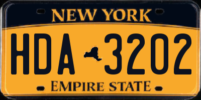 NY license plate HDA3202