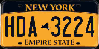 NY license plate HDA3224