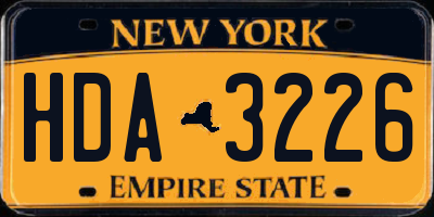 NY license plate HDA3226