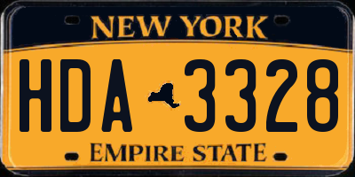 NY license plate HDA3328