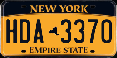 NY license plate HDA3370