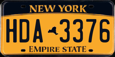 NY license plate HDA3376