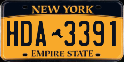 NY license plate HDA3391